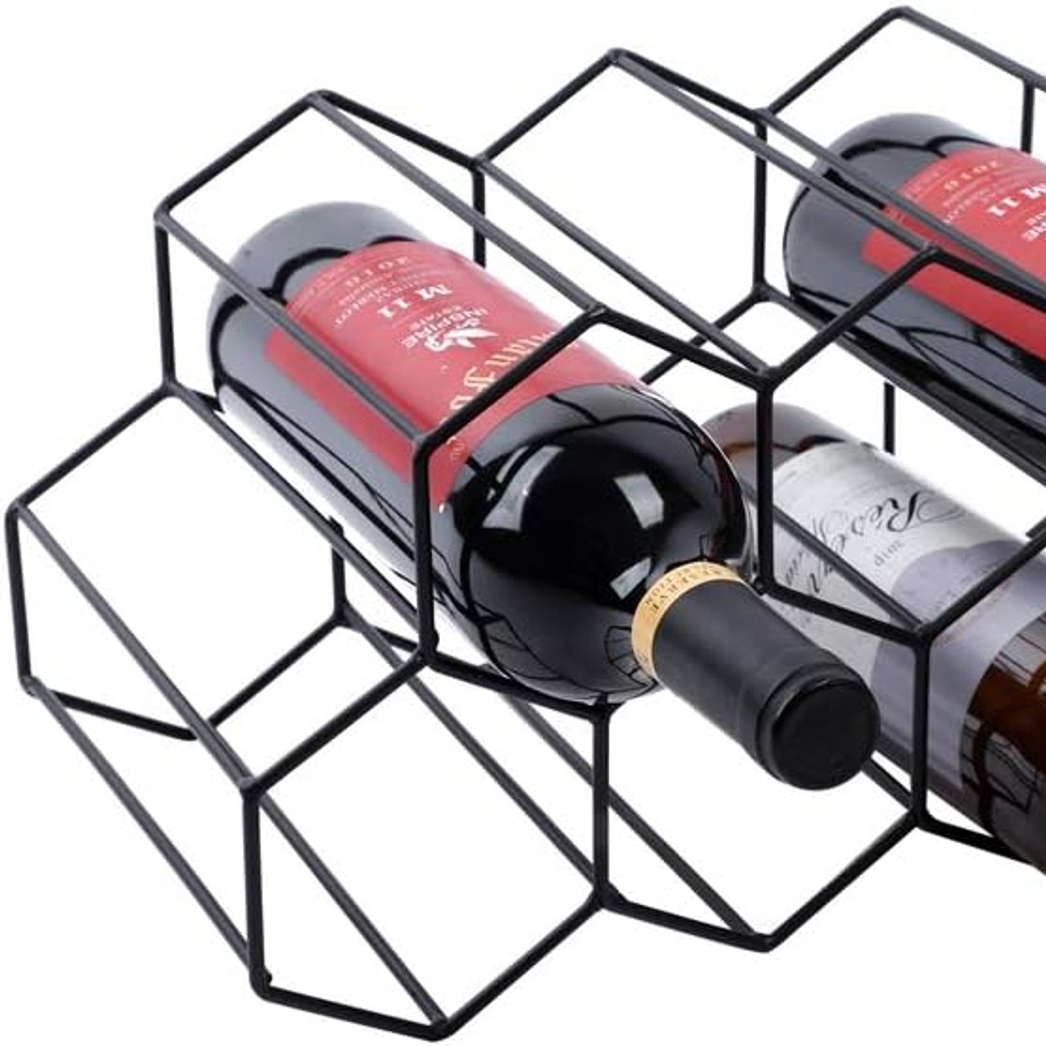 Urban Deco 9 Bottle Brass Countertop Wine Rack