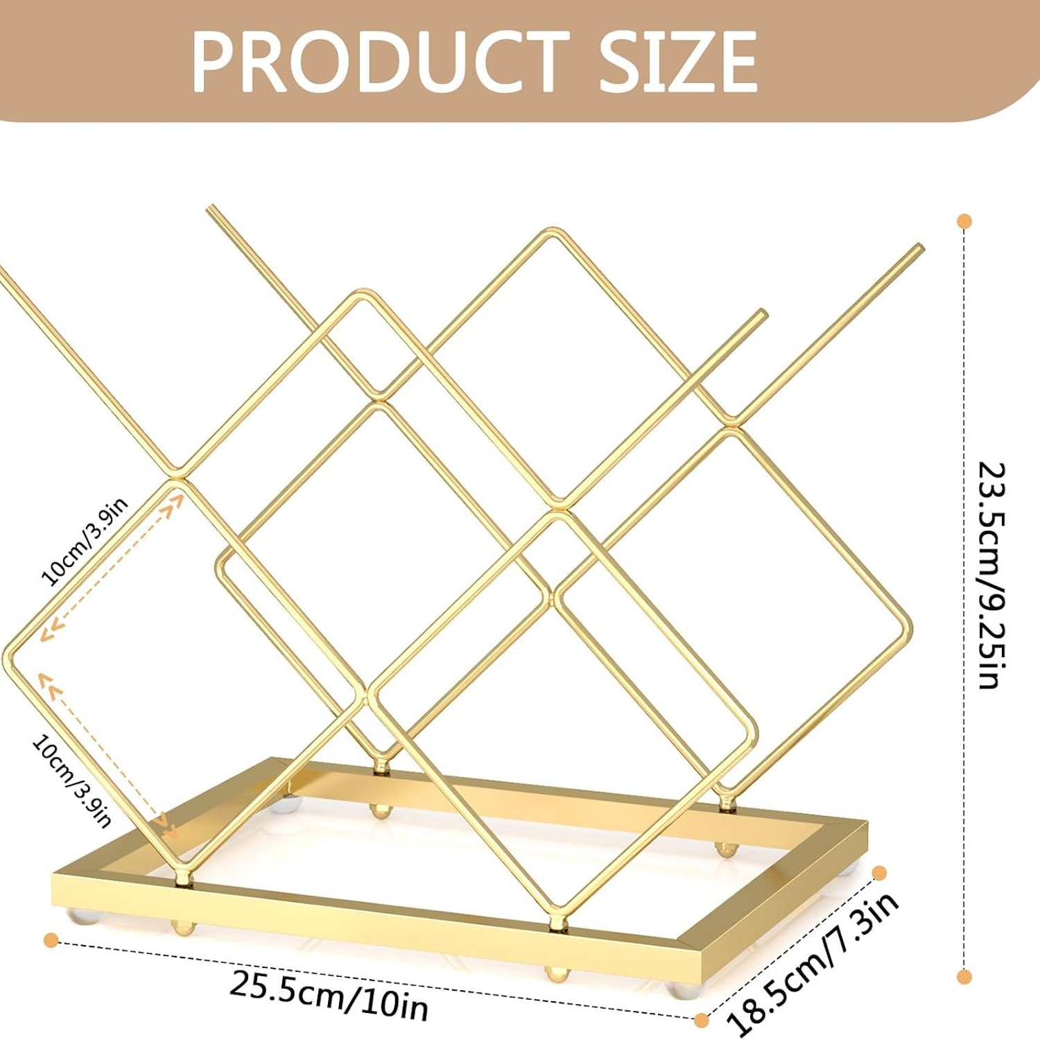 Gold 5 Bottle Countertop Wine Rack