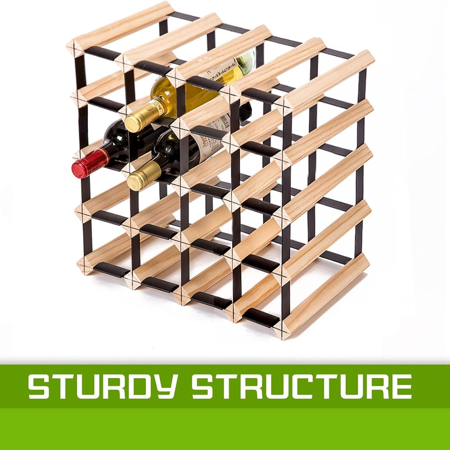 Home Ready 20 Bottle Timber Wine Rack: image 7