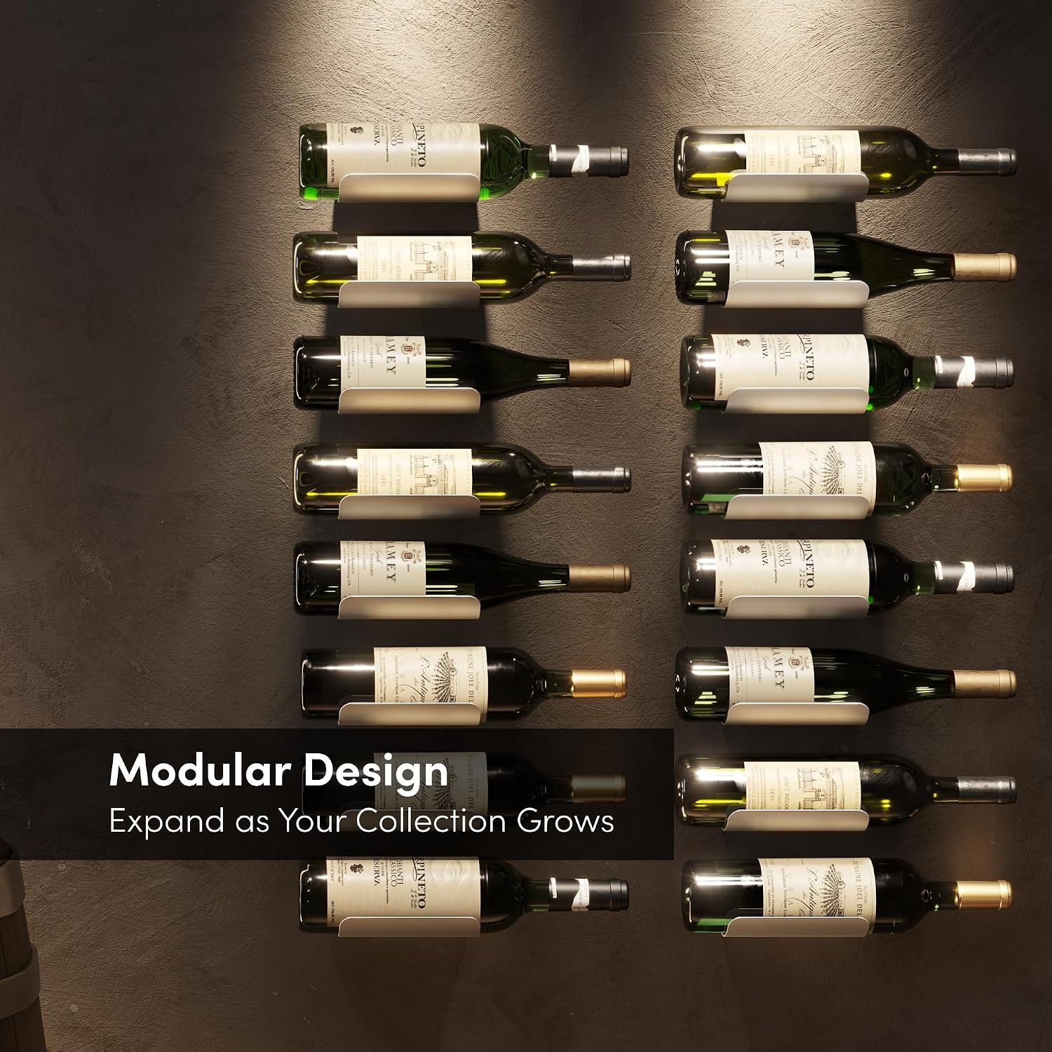 Wall Mounted Wine Bottle Rack (Set of 6)