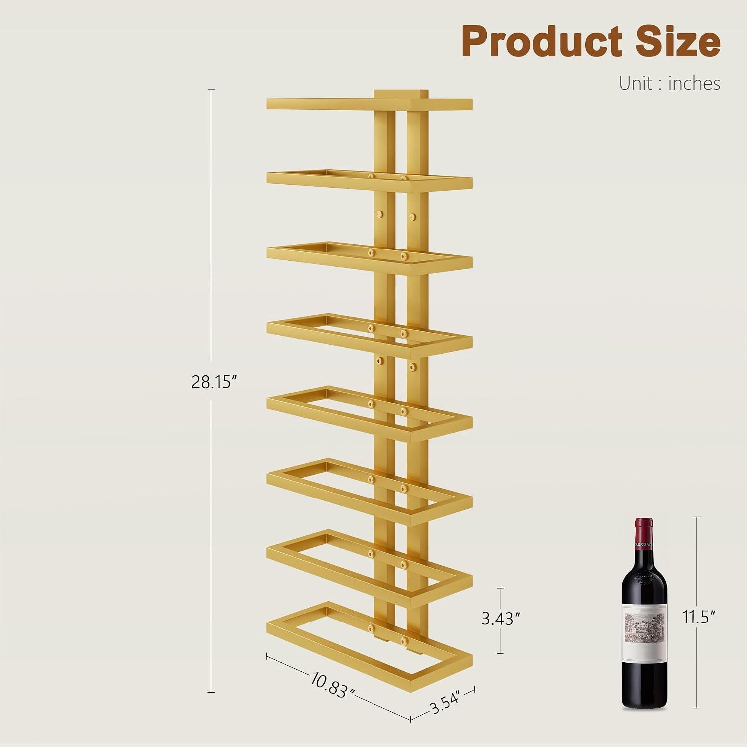 16-Bottle Wall Mounted Wine Rack Set (2 Pack, 8 Tiers Each): image 8