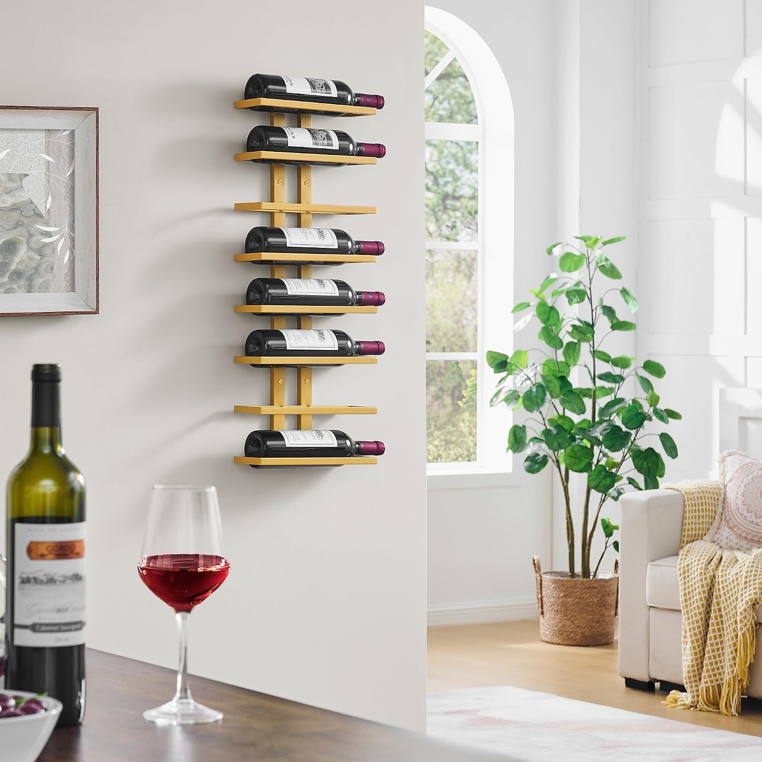 16-Bottle Wall Mounted Wine Rack Set (2 Pack, 8 Tiers Each): image 10