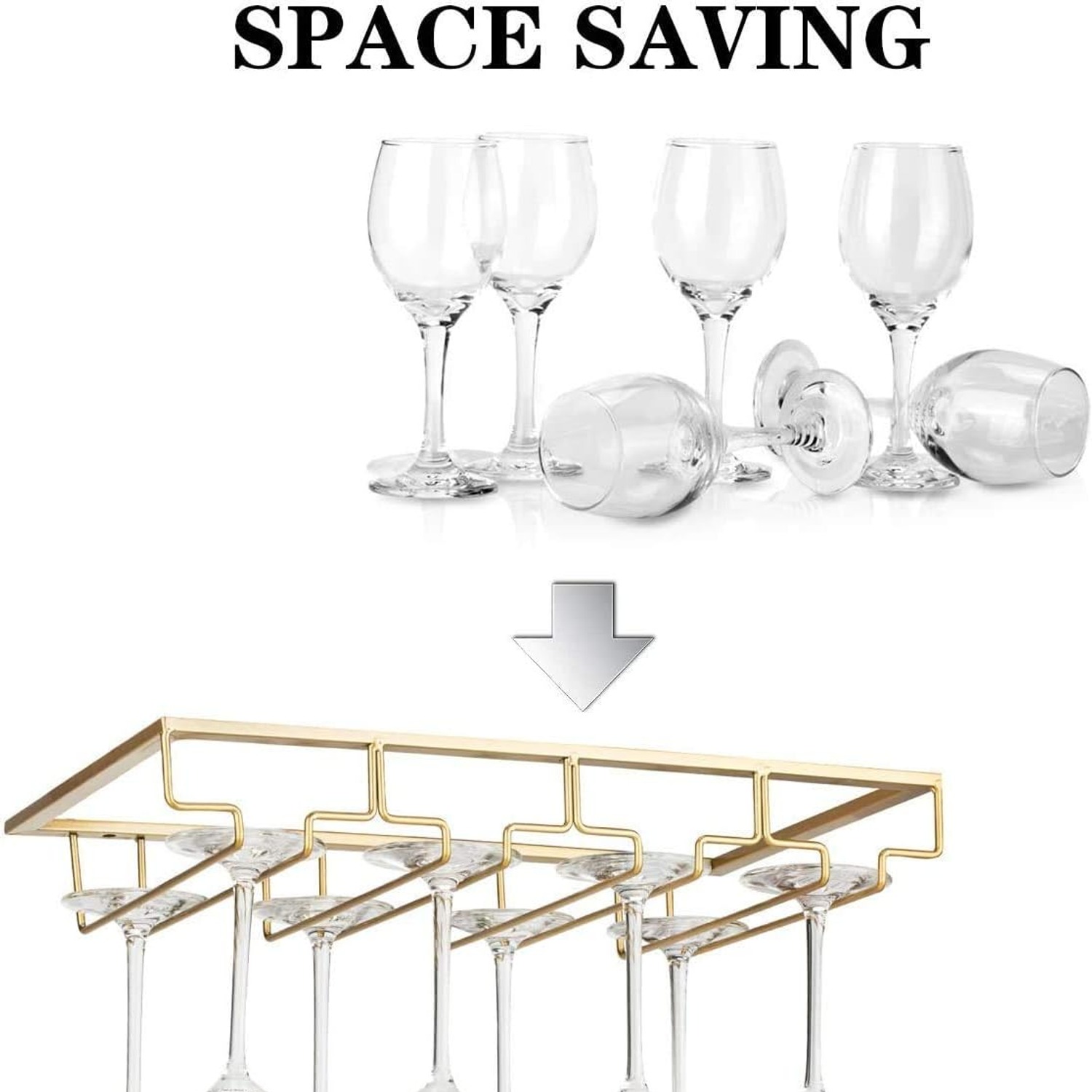 Under Cabinet Wine Glass Rack 2 Pack: image 3